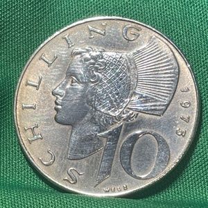 1973 10 Schilling Ma Austria Silver Coin- Well Defined Lines Au-Beautiful